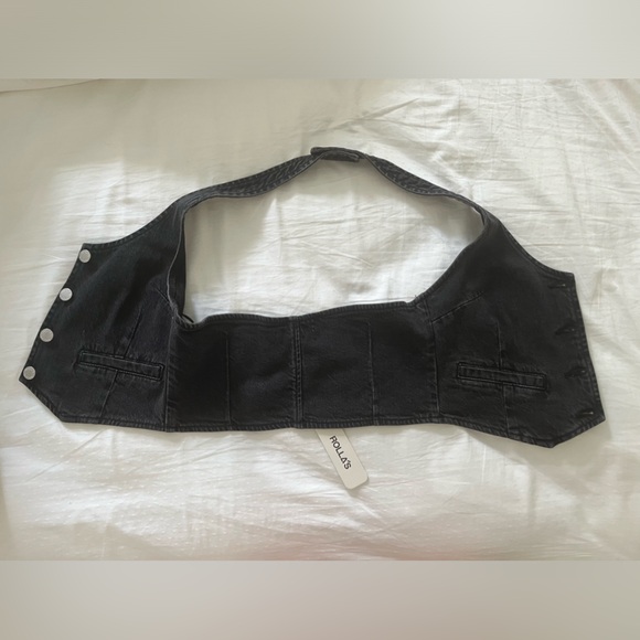NWT ROLLAs Black Denim Vest - Picture 5 of 7